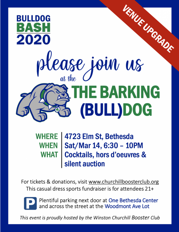 The invitation for the Bulldog Bash event provided by the WCHS Booster Club. For more information and purchasing tickets, visit the Booster Club website.