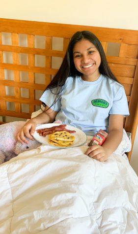 Senior Sapna David poses at her Senior Breakfast. This event is typically looked forward to by the members of the graduating class.