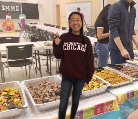 Senior and SNHS president Riley Hurr poses at an SNHS luncheon. Many of these luncheons were dedicated to the senior class, to honor and celebrate their achievements.