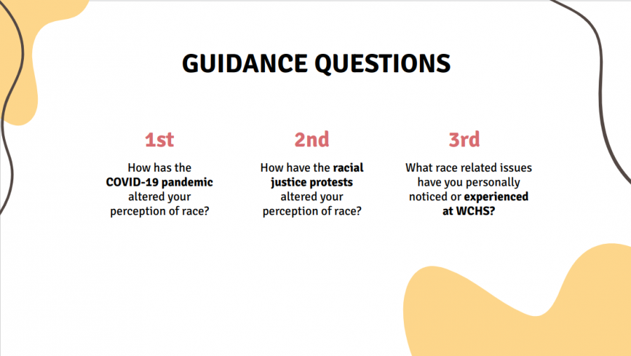 The+three+guidance+questions+that+students+discussed+during+the+first+day+of+the+virtual+study+circle.+The+questions+allowed+students+the+opportunity+to+discuss+current+events%2C+including+COVID-19+and+the+protests+about+race+in+America.