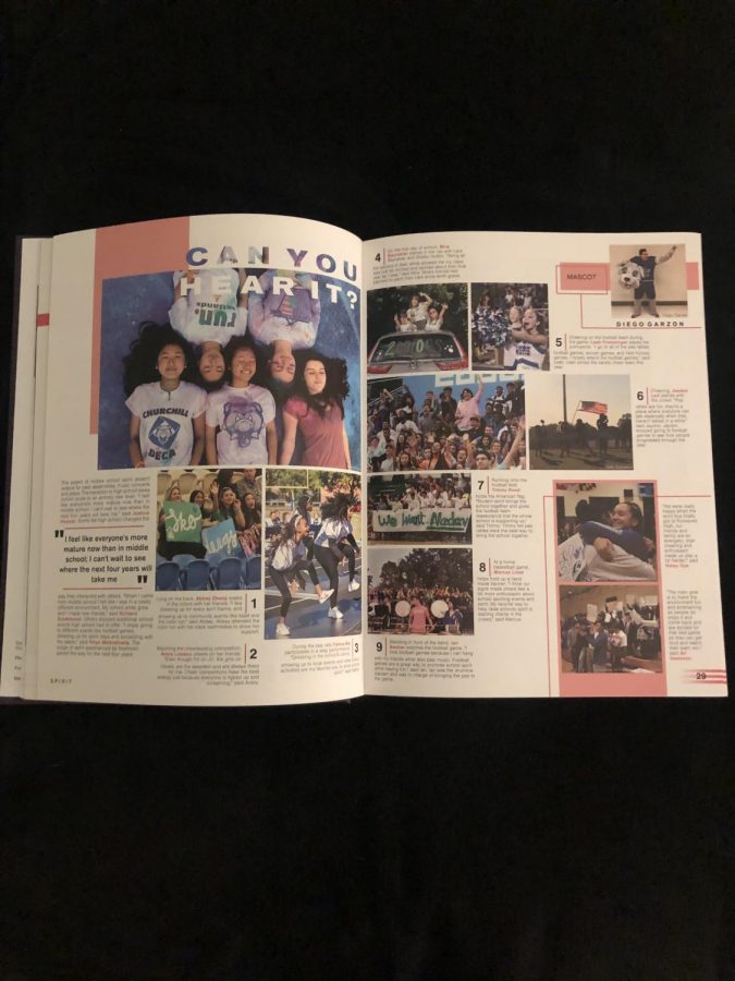 This page of the WCHS yearbook from last school year displays the 