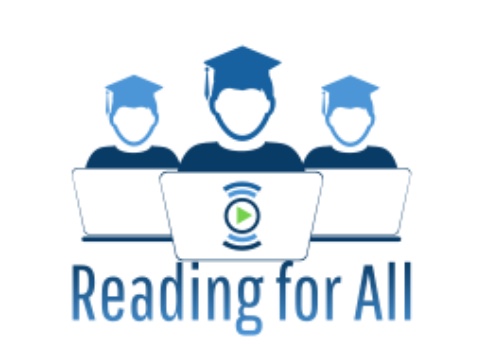 The WCHS Reading for All Club's logo, created by President Dan Wei Zuo, shows three students on computers. The club involves its members reading to elementary school students virtually.