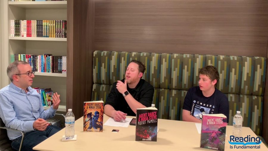 In D.C., Mr. Grant Goodman, left, in a Reading is Fundamental Interview about his series, Agent Darcy and Ninja Steve, in 2019. Series is avaliable on Amazon or https://www.grantgoodmanbooks.com/.
