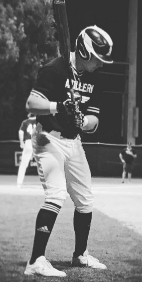 Wake Forest baseball commit Christopher Hacopian, gets ready to hit in a game this January. He took his talents to play in some tournaments in hopes of a spring season.   
