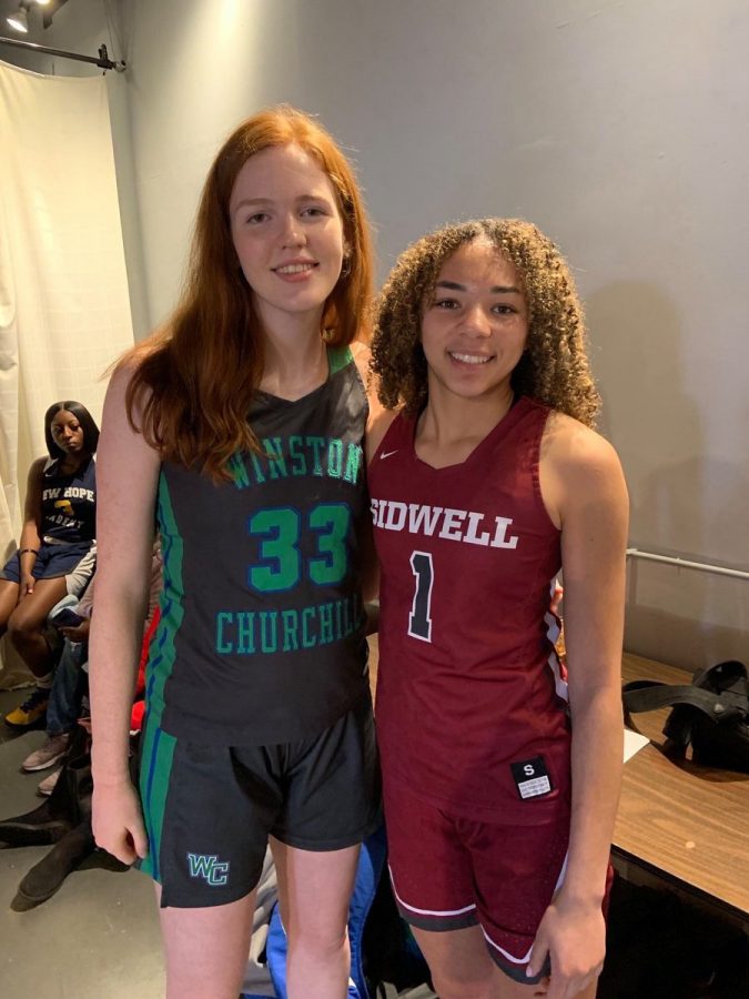 Senior basketball player Parker Hill is shown standing next to a fellow teammate as apart of the Washington Posts first team All- Met. Hill was selected to the first team for the 2020 season. 