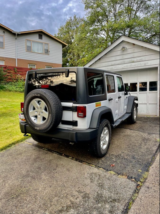 WCHS junior Nishu Shahs car sits in her parking spot. She parks in a driveway which she had to pay for, for the 2021-22 school year. 