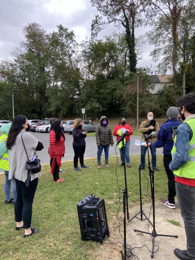 MCPS+teachers+join+a+Red+of+Ed+protest+during+the+MCPS+Board+of+Education+meeting+on+Oct.+26.+Many+issues+including+wages+and+working+conditions+are+at+the+center+of+attention.