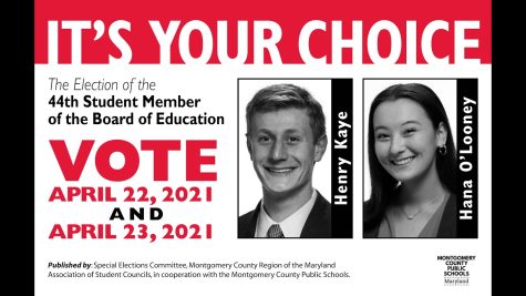 A poster encouraging students to vote for the 2021 SMOB. Voter turnout in past elections has been very concerning, sparking concerns about how much the SMOB truly represents MCPS.