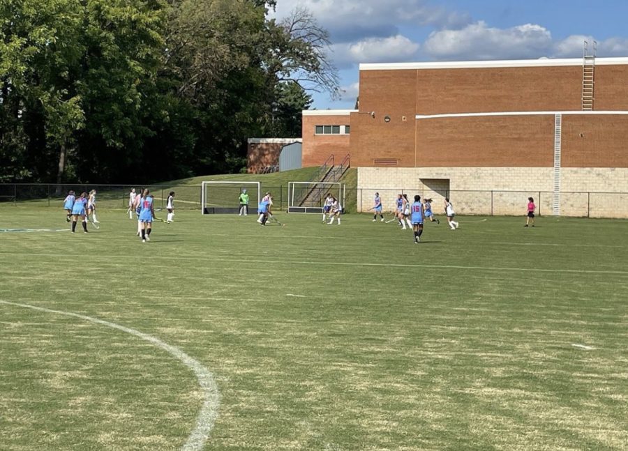 The WCHS field hockey team plays on their very on grass field which has grass that is very well manicured. 