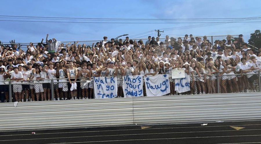 In+the+season+opener+against+WJ+on+Sept.+3%2C+the+Dawg+Pound+showed+out+for+an+away+game+as+they+packed+the+WJ+visiting+bleachers.