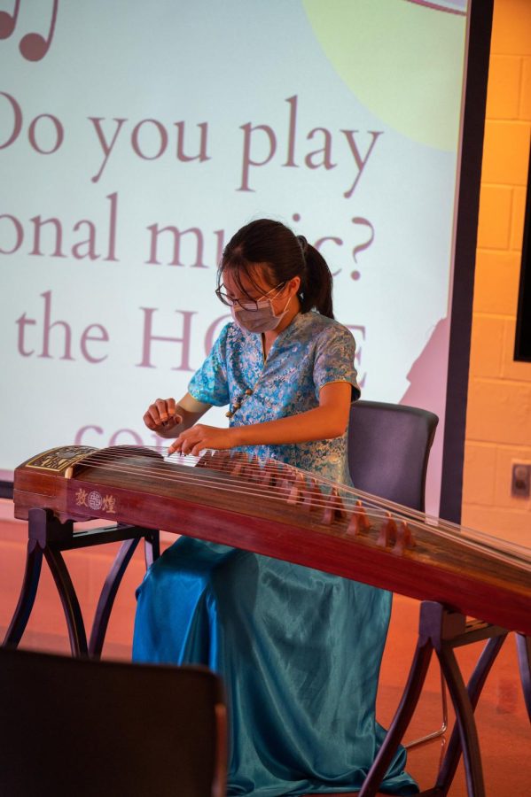 The HOPE Concert features many student musicians as well as professionals. At their performances, they play a wide range of instruments. Shown above, is Melody Chen playing the Guzheng which is a Chinese plucked zither at the Nov. 12 concert.