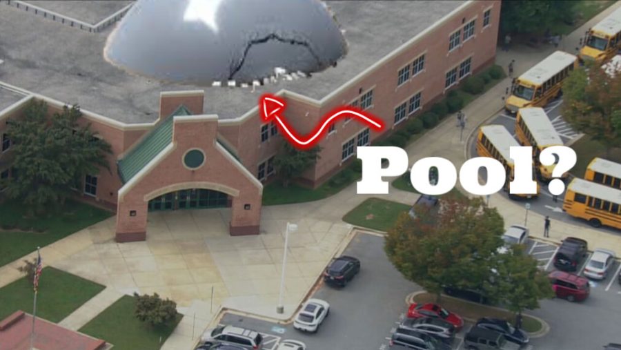 Helicopter footage captured a never before seen image of the roof of WCHS. The pool on the third floor was always rumored to be there, but now its presence is confirmed.
