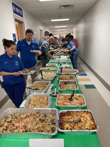 WCHS teachers and staff tried a variety of dishes at the PTSA Teacher Appreciation Luncheon on May 12th, 2023. 