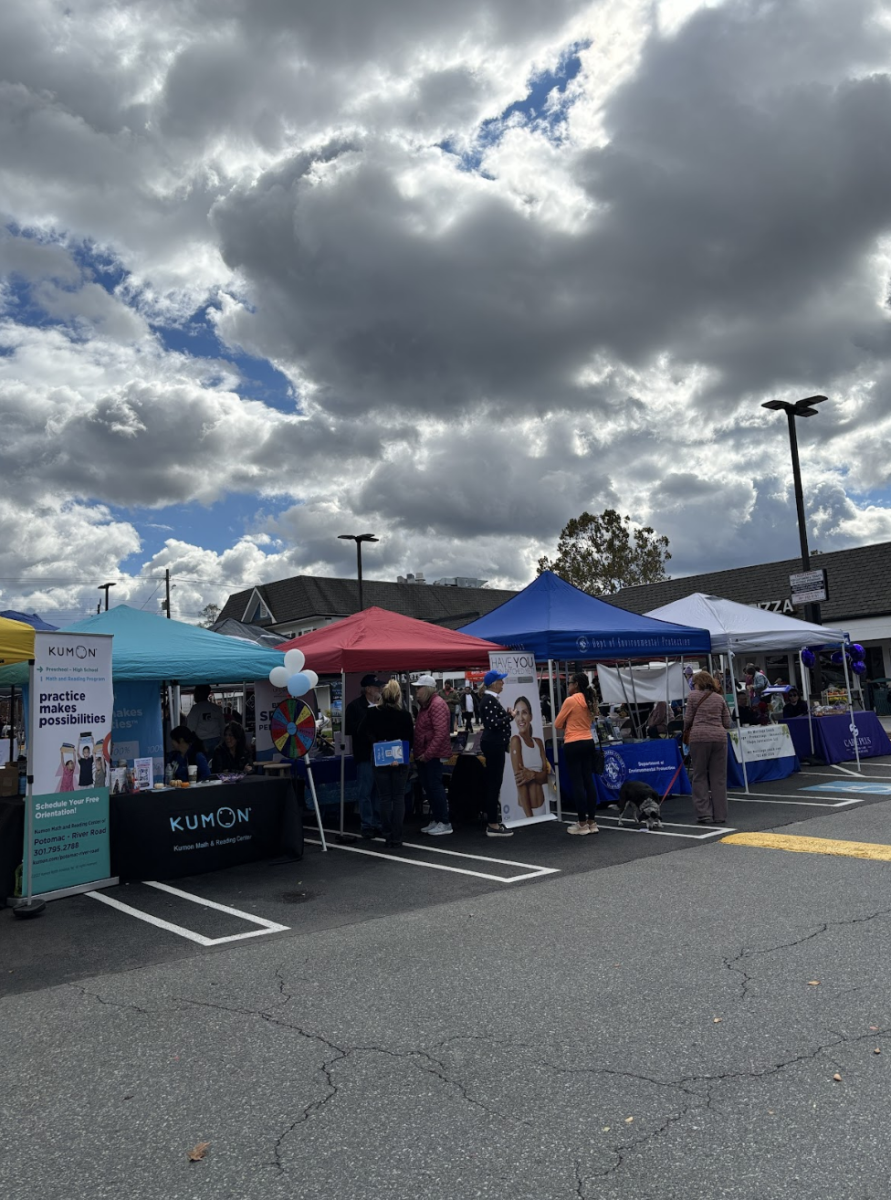 Companies set up stands filling up the parking lot on Potomac day. The Potomac community comes together on this day and celebrate with potomac day festivites.