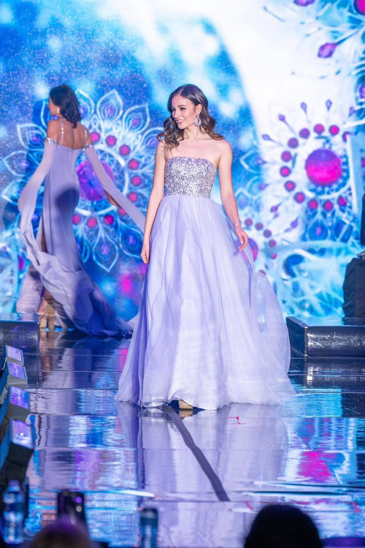 WCHS junior Kate Edwards poses as she walks down the runway at the Miss Teen Maryland USA Pageant. 