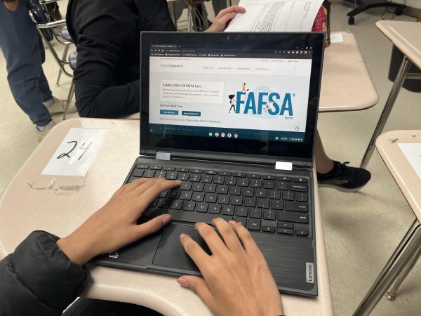 WCHS senior Alvia Naqvi completes the FAFSA after its release in early January. Completion has not been easy, however, as there are many issues with the form. 