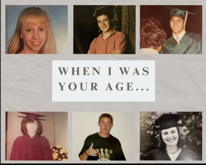 Pictured from left to right on the top row are Ms. Zitnik, Mr. Taylor and Mr. Imperial. Pictured from left to right on the bottom row are Sra. Steele, Mr. Savett and Ms. Aghion. All are WCHS teachers when they were younger. 