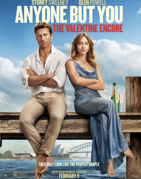 ¨Anybody but you¨ has swept tiktok and the nation by a storm. This new movie is only rising in popularity staring Sydney Sweedney and Glen Powell, this moive is a new staple romcom.