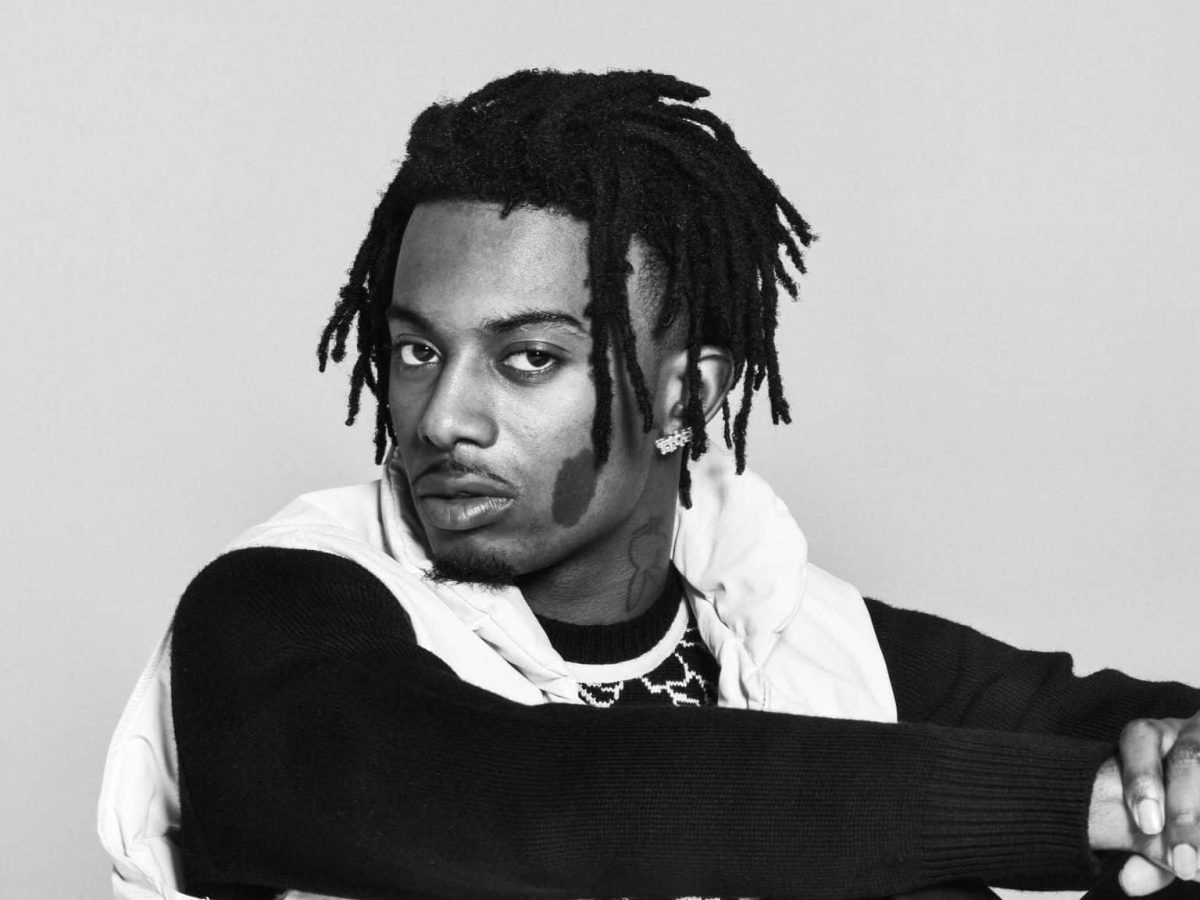 A portrait of Playboi Carti, American Rapper and songwriter. Playboi Carti has a new album called "I AM MUSIC."