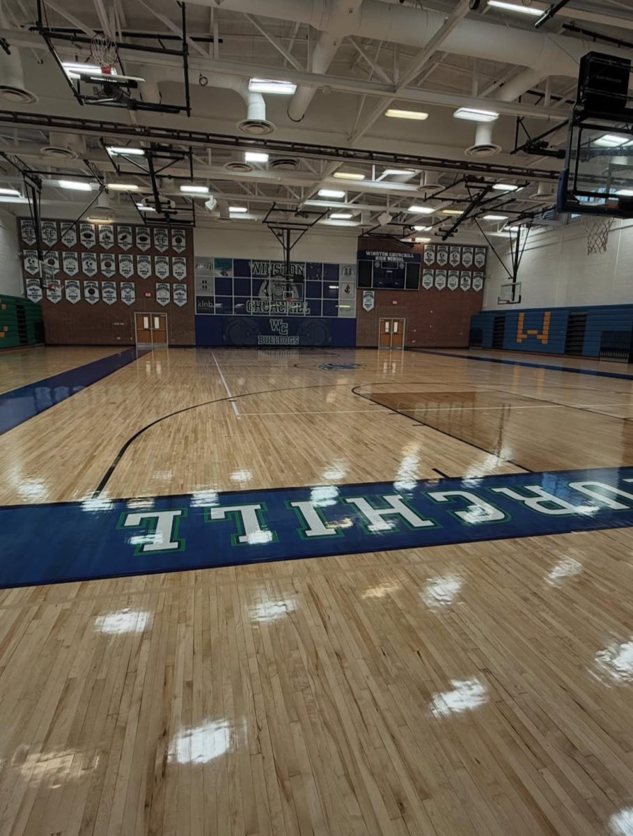 WCHS showcases new flooring in the main gym. This update is one of many this school year.