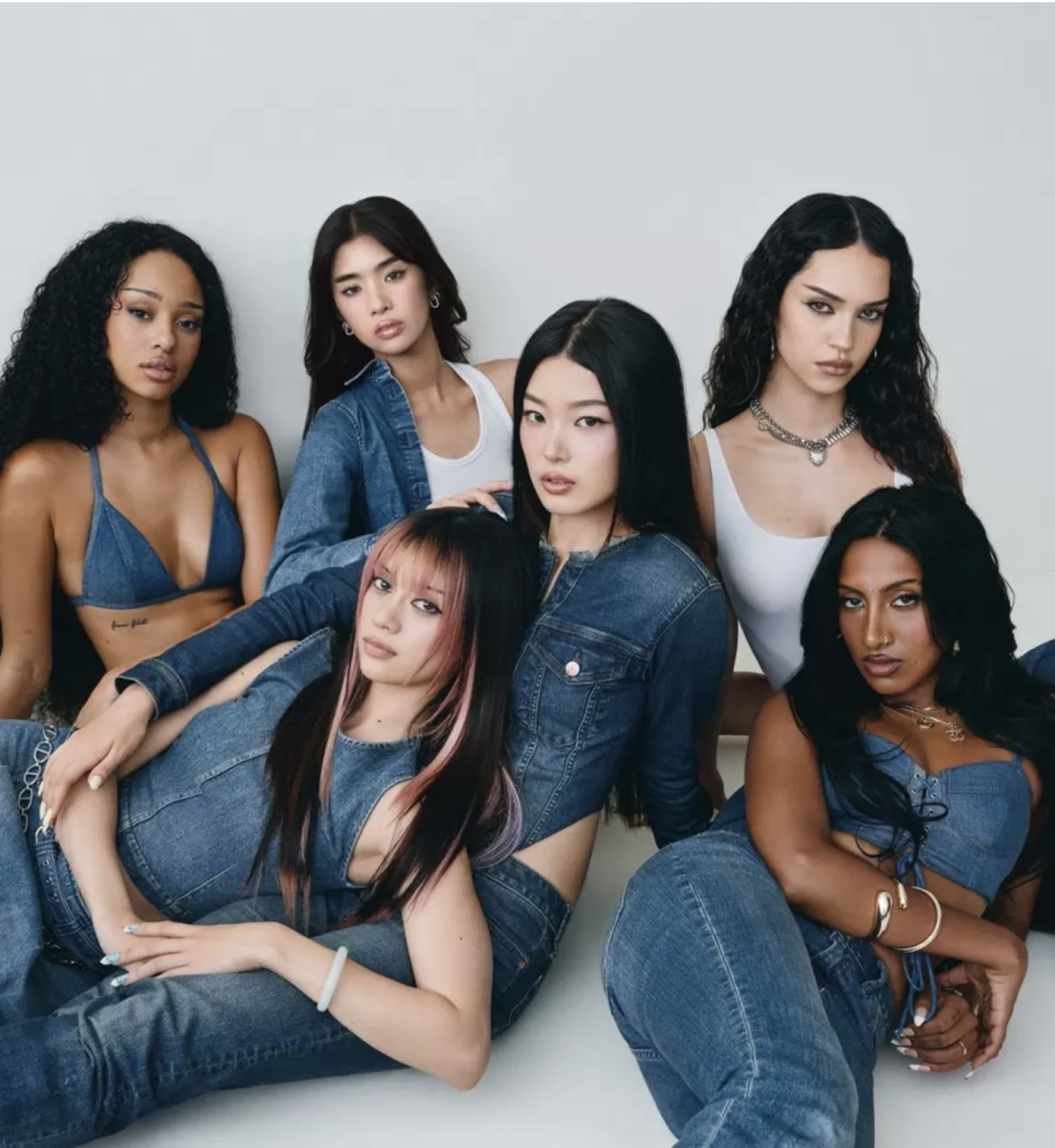 The members of KATSEYE showcase their signature denim pieces from GAP, embodying their commitment to their message of authenticity and celebrating their cultural identities.