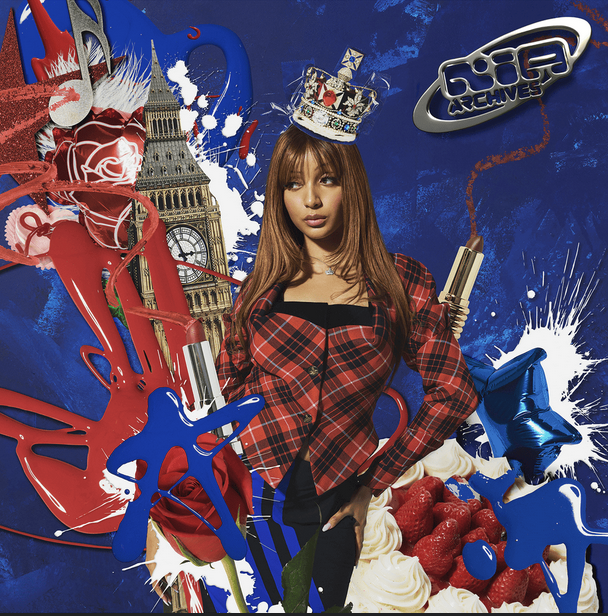 The album cover of "Fancy Some More?" is stylized in a bold red and blue collage of elements, including the "Big Ben" clock tower of London, England.