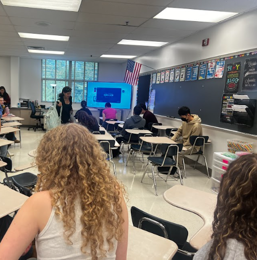 On Sep. 24, WCHS AP Spanish students settle into the classroom  to get ready for their lesson. More Spanish and other language classes will be available at WCHS, as part of one of its proposed themes for the 2027-2028 school year. 