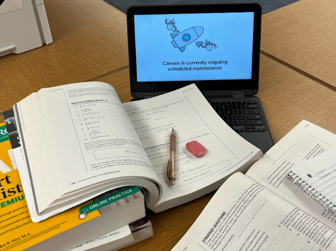 With no way to access Canvas during the outage, students had to access study materials through alternative methods.