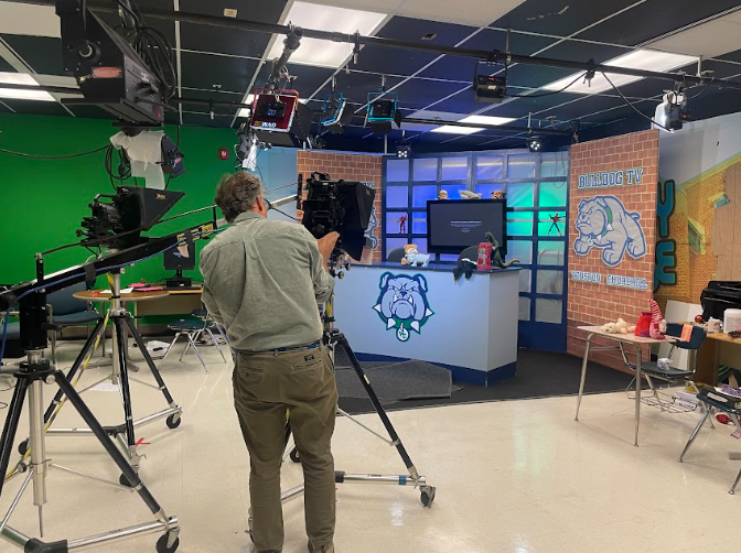 WCHS TV Studio teacher William Smith prepares the studio's cameras for broadcasting. The TV Studio will be a key area for students in WCHS’ Video and Audio Production regional program, which will roll out with the rest of the updated regional programs in 2027.